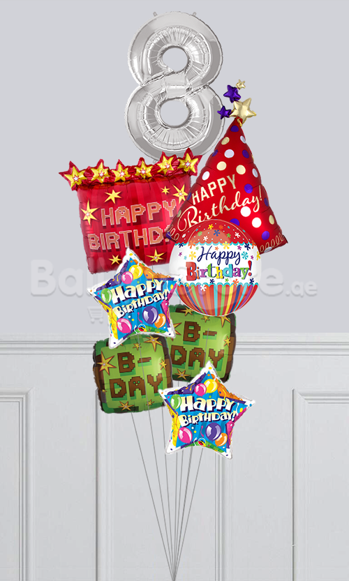 Any Number TNT Party Happy Birthday Big Balloon Bouquet