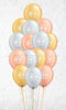 New Year Sparkles & Dots Balloon Bouquet - 15pcs