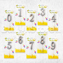 Silver Number Party Candles  - PLEASE SELECT NUMBER