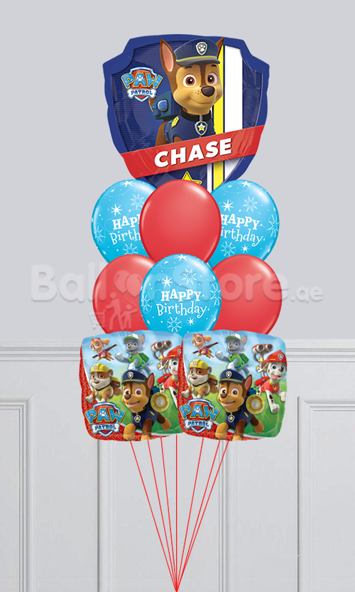 Paw Patrol Chase & Marshal Sparkle Birthday Balloon Bouquet