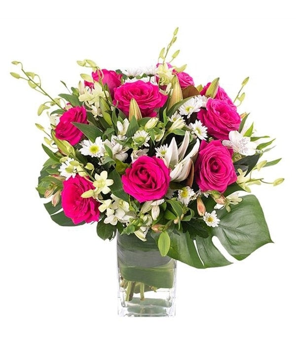 Pink Roses and Lilies Love