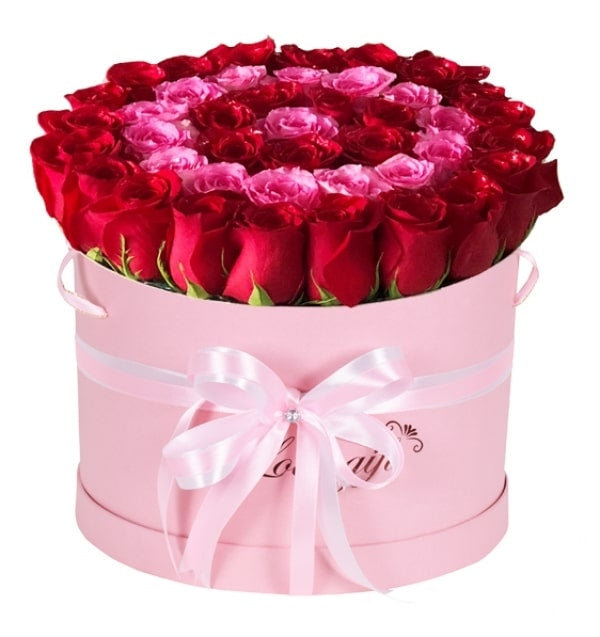 36 Red and Pink Rose Box