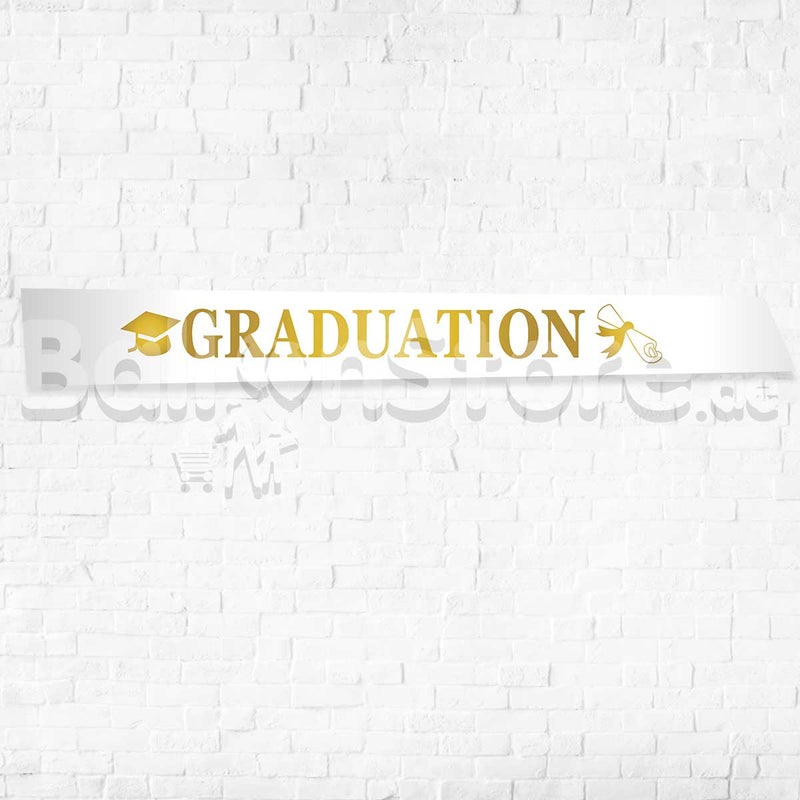 Graduation Sash - White