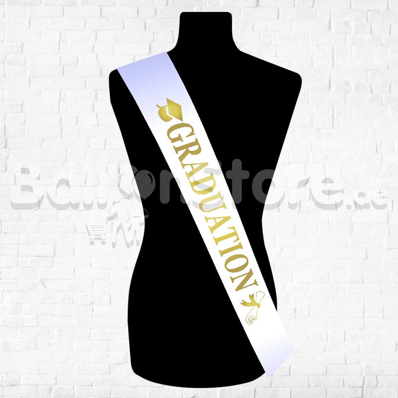 Graduation Sash - White