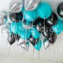 Tropical Teal (Turquoise) Chrome Helium Ceiling Balloons - 25count