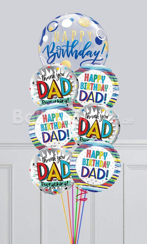 Happy Birthday Thank You Dad Balloon Bouquet