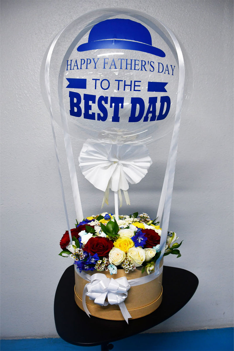 24 INCH FATHER'S DAY BEST DAD Personalized Hot Air Inspired Flower Arrangement PRE-ORDER 1DAY in advance