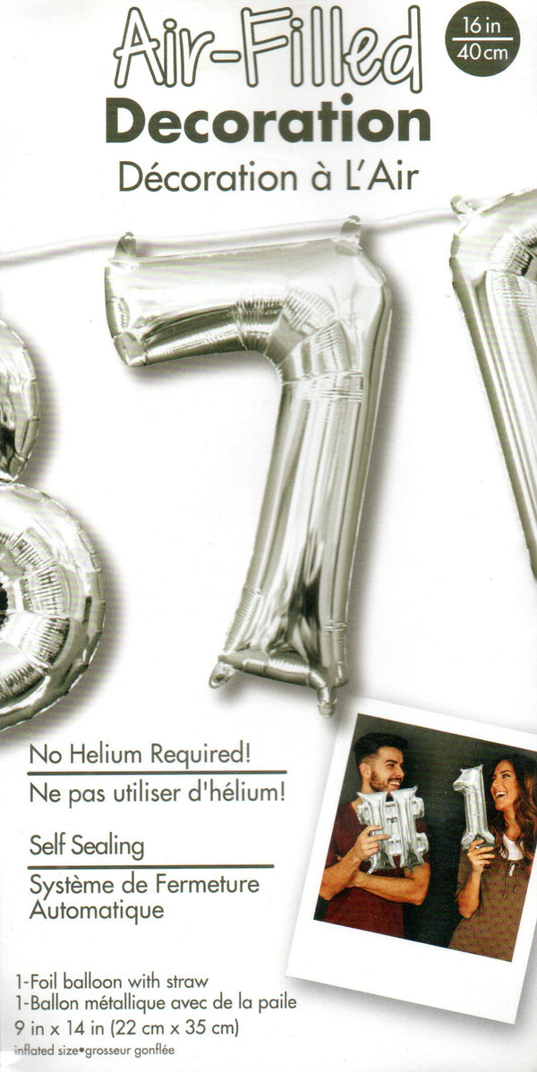 16inch Number 7 Silver - NON FLYING Air-Filled Only