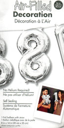 16inch Number 8 Silver - NON FLYING Air-Filled Only
