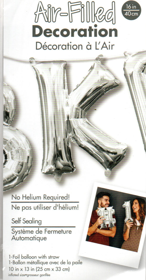 16inch Letter K Silver -  NON FLYING Air-Filled Only