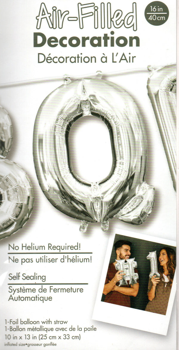 16inch Letter Q Silver -  NON FLYING Air-Filled Only